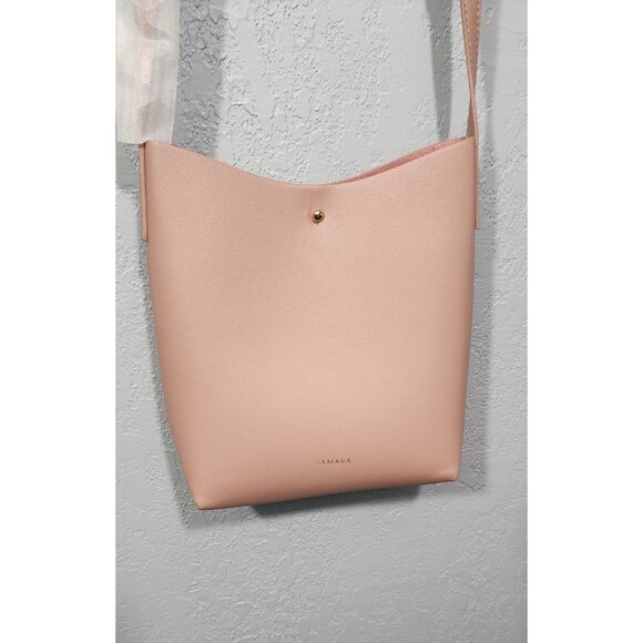 Samara Pink Vegan Leather Crossbody Bag With Adjustable Strap - Picture 2 of 6